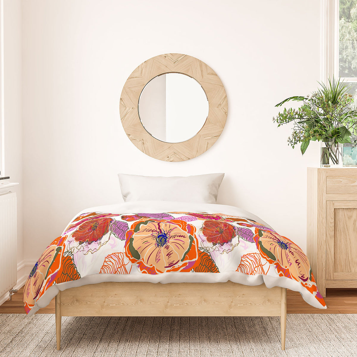 83 Oranges Fall Flora Duvet Cover
