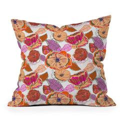 83 Oranges Fall Flora Throw Pillow