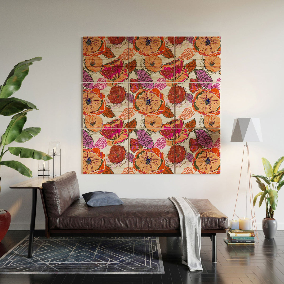 83 Oranges Fall Flora Wood Wall Mural