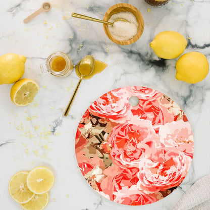 83 Oranges Fiona Floral Cutting Board Round