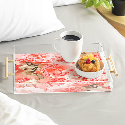 83 Oranges Fiona Floral Acrylic Tray