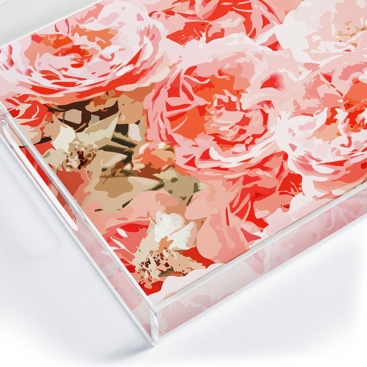 83 Oranges Fiona Floral Acrylic Tray