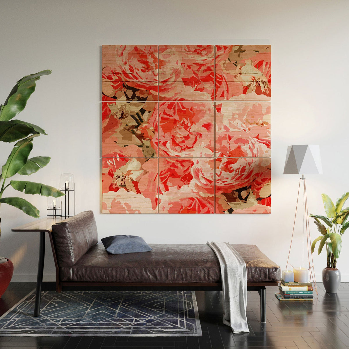 83 Oranges Fiona Floral Wood Wall Mural
