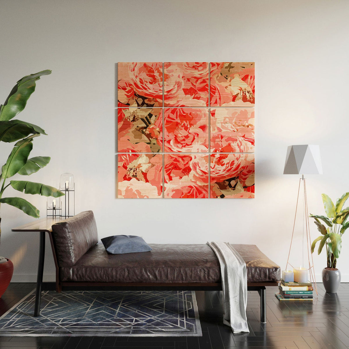 83 Oranges Fiona Floral Wood Wall Mural