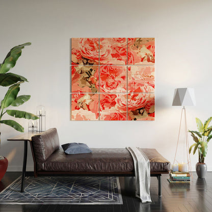 83 Oranges Fiona Floral Wood Wall Mural