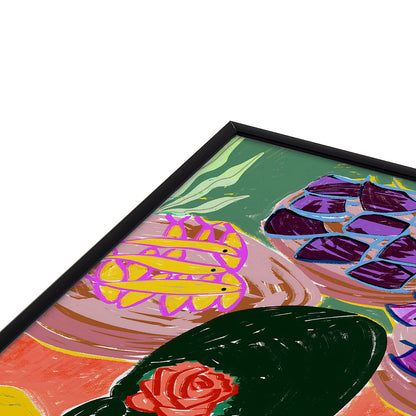83 Oranges Fish Market Square Metal Framed Art Print