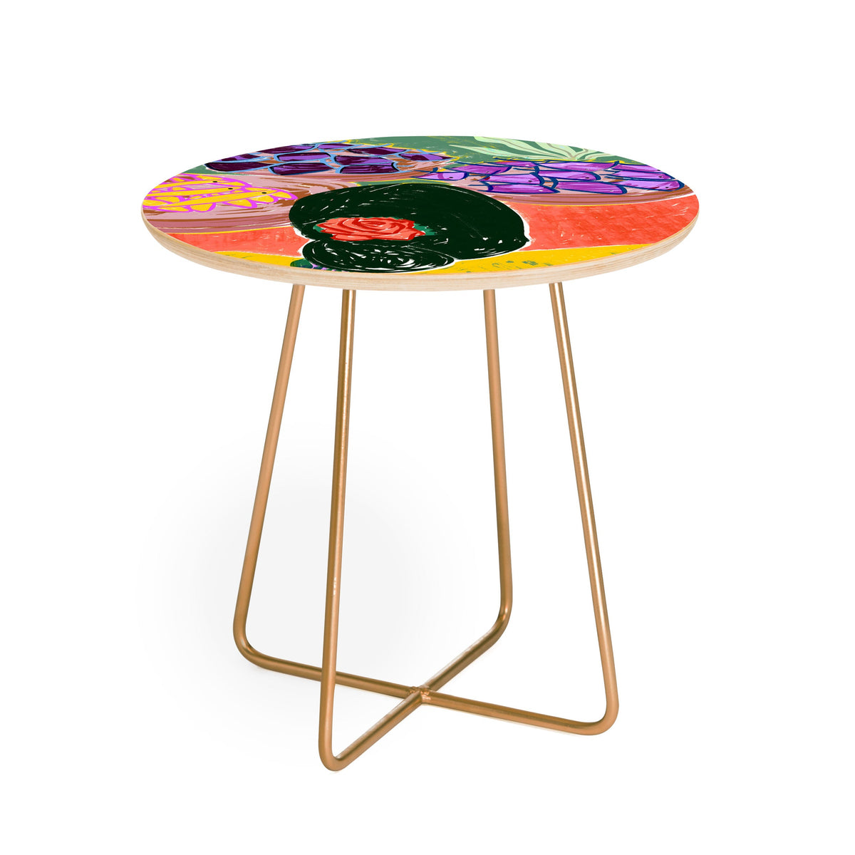 83 Oranges Fish Market Round Side Table