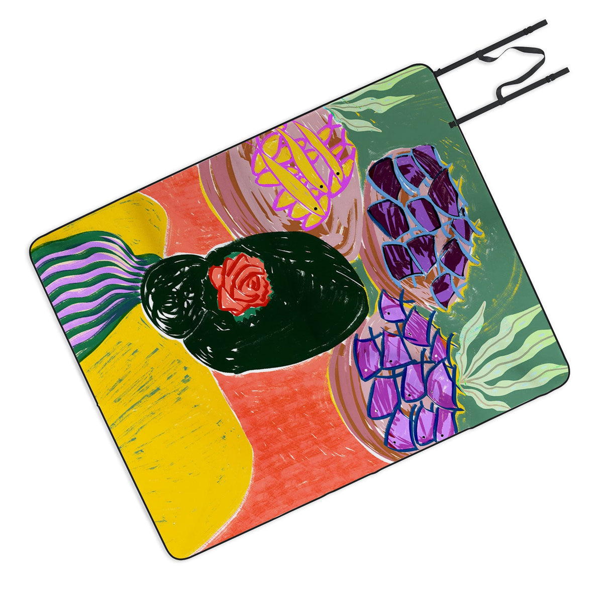 83 Oranges Fish Market Picnic Blanket