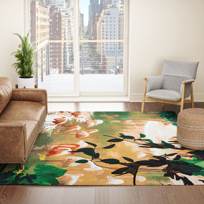 83 Oranges Flamingo Sighting Jungle Nature Area Rug
