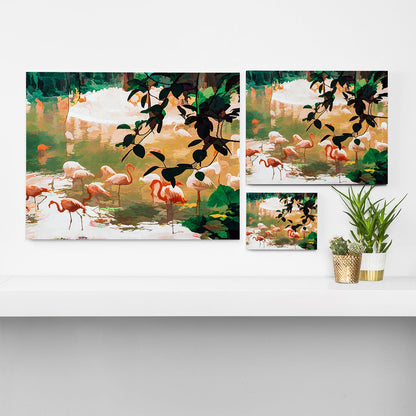 83 Oranges Flamingo Sighting Jungle Nature Art Canvas