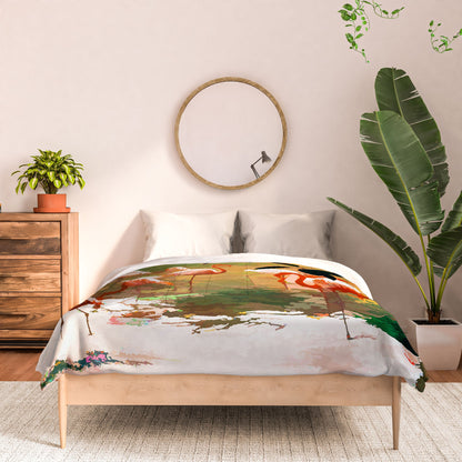 83 Oranges Flamingo Sighting Jungle Nature Comforter