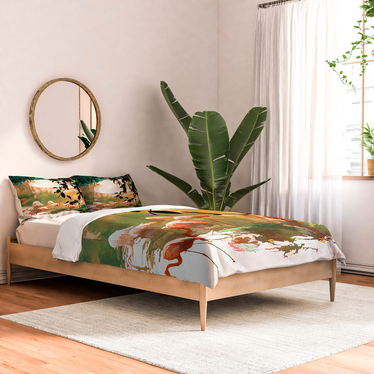 83 Oranges Flamingo Sighting Jungle Nature Comforter