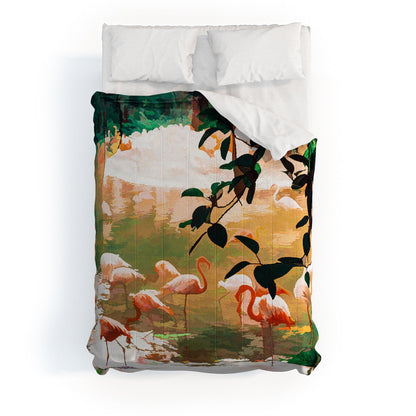 83 Oranges Flamingo Sighting Jungle Nature Comforter