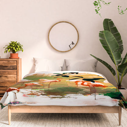 83 Oranges Flamingo Sighting Jungle Nature Comforter