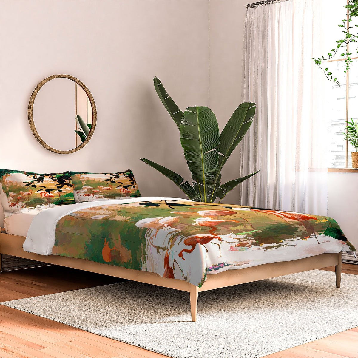 83 Oranges Flamingo Sighting Jungle Nature Comforter