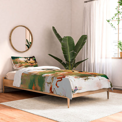 83 Oranges Flamingo Sighting Jungle Nature Comforter