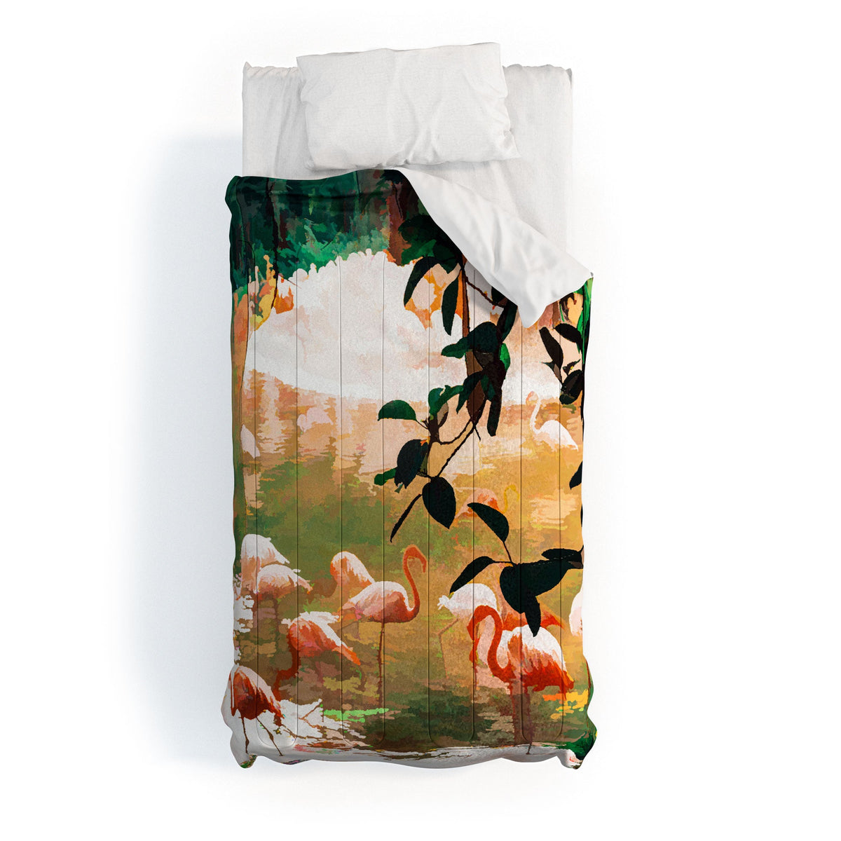 83 Oranges Flamingo Sighting Jungle Nature Comforter