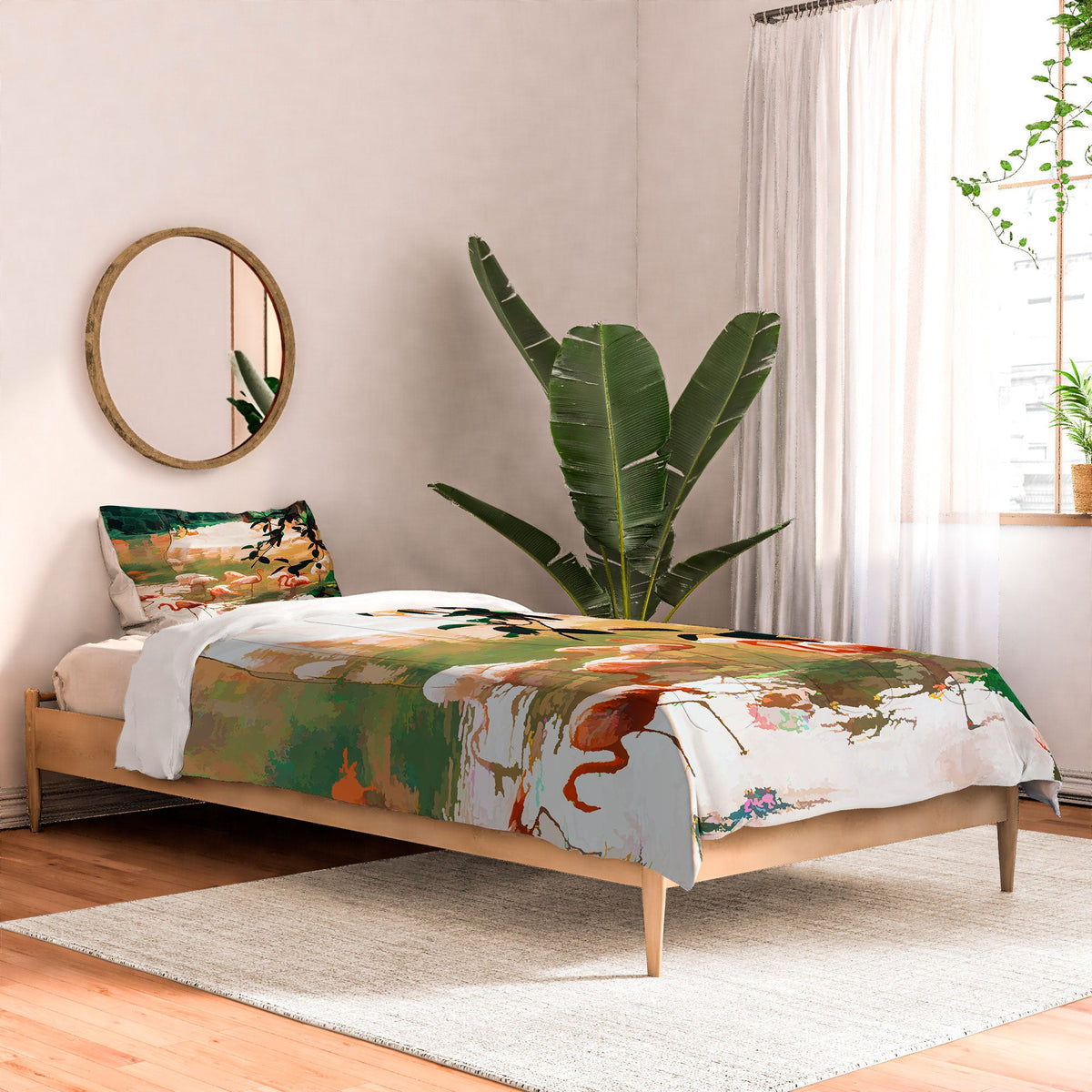 83 Oranges Flamingo Sighting Jungle Nature Comforter
