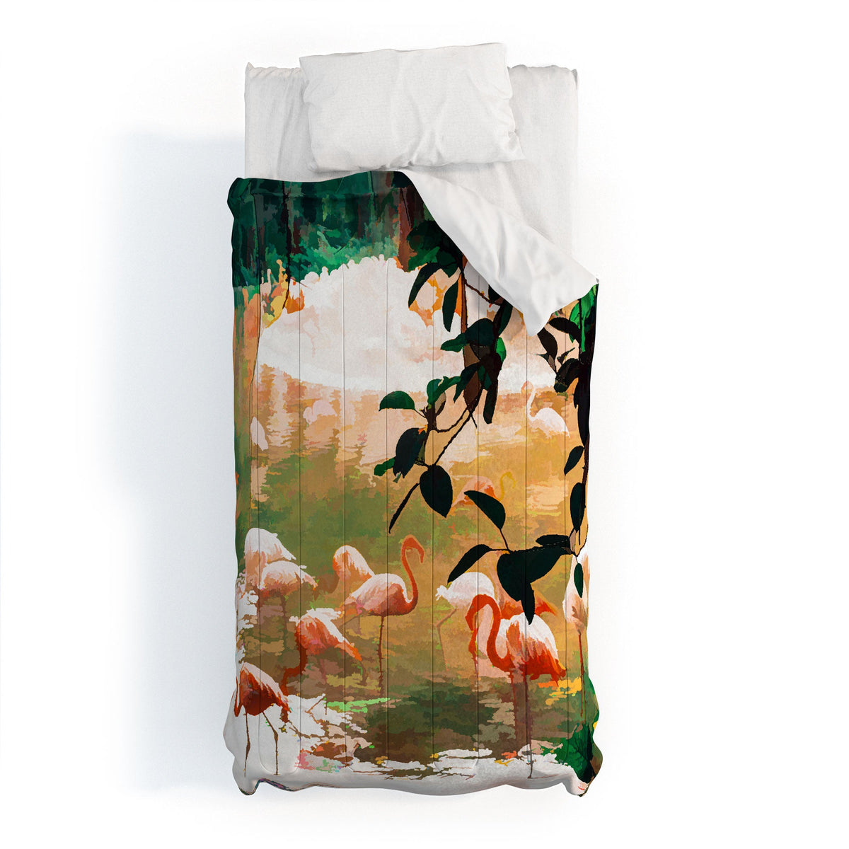 83 Oranges Flamingo Sighting Jungle Nature Comforter