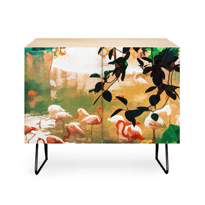 83 Oranges Flamingo Sighting Jungle Nature Credenza