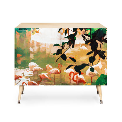 83 Oranges Flamingo Sighting Jungle Nature Credenza