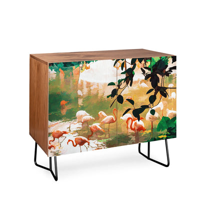 83 Oranges Flamingo Sighting Jungle Nature Credenza