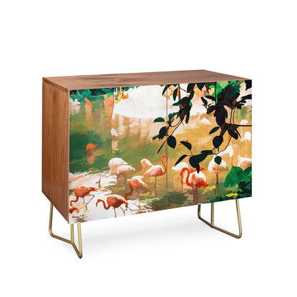 83 Oranges Flamingo Sighting Jungle Nature Credenza