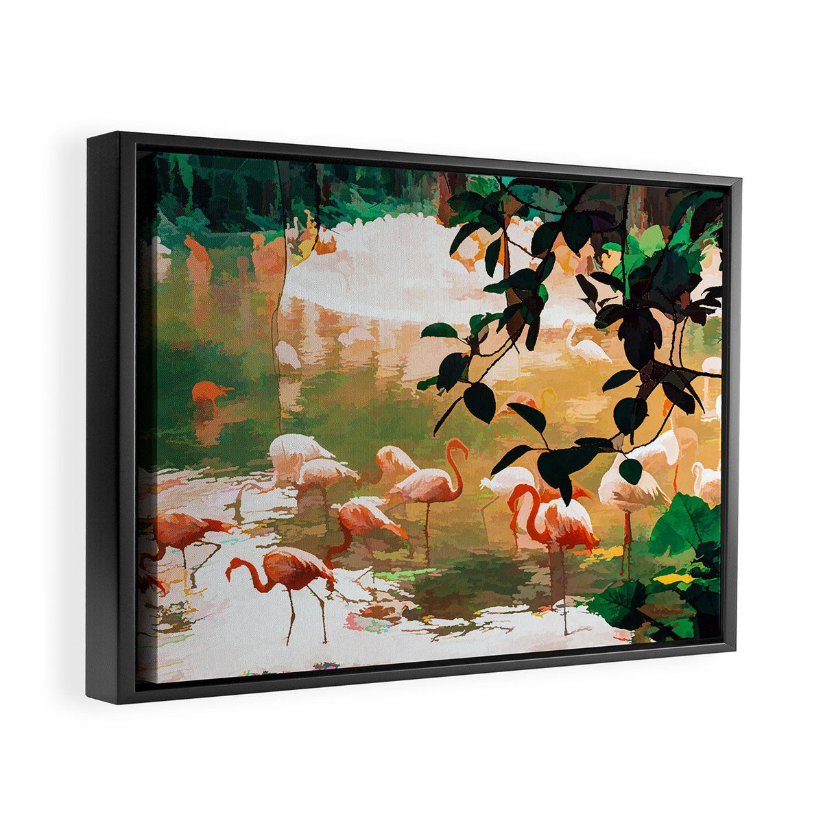 83 Oranges Flamingo Sighting Jungle Nature Art Canvas