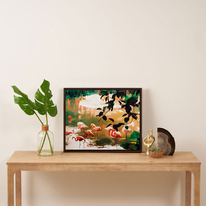 83 Oranges Flamingo Sighting Jungle Nature Art Canvas
