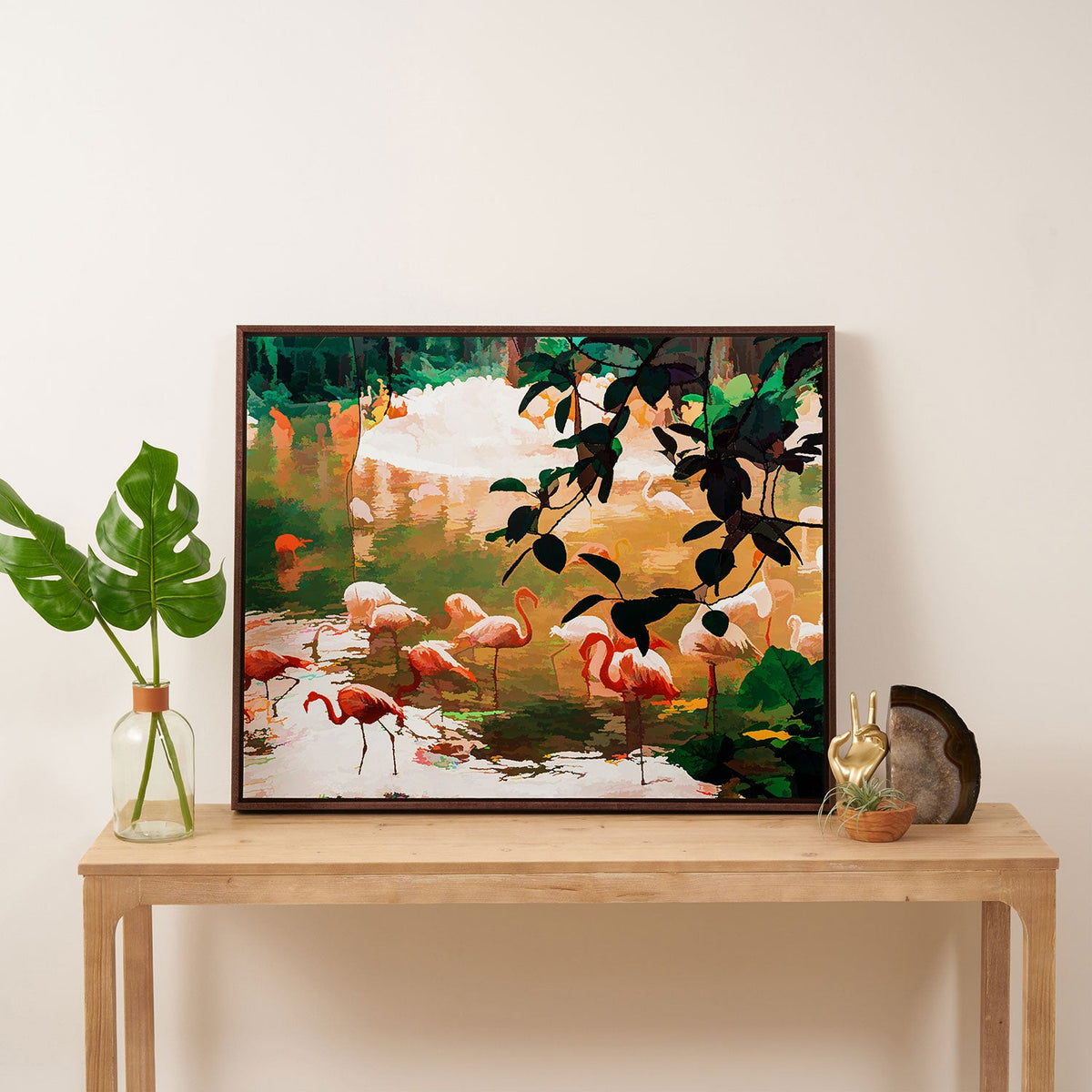 83 Oranges Flamingo Sighting Jungle Nature Art Canvas