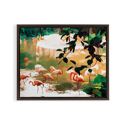 83 Oranges Flamingo Sighting Jungle Nature Art Canvas