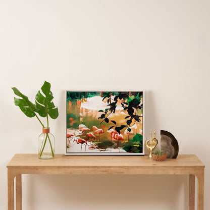 83 Oranges Flamingo Sighting Jungle Nature Art Canvas