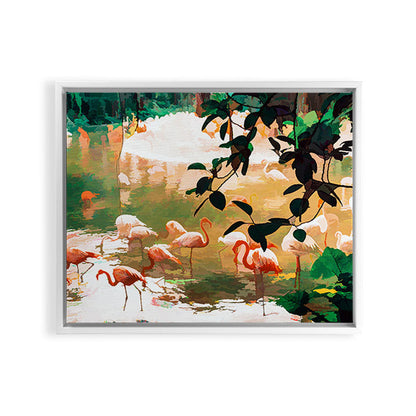 83 Oranges Flamingo Sighting Jungle Nature Art Canvas
