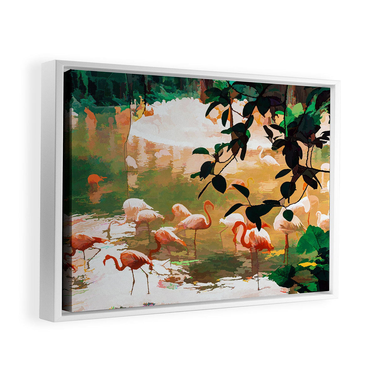 83 Oranges Flamingo Sighting Jungle Nature Art Canvas