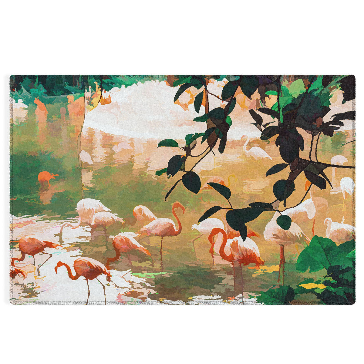 83 Oranges Flamingo Sighting Jungle Nature Outdoor Rug