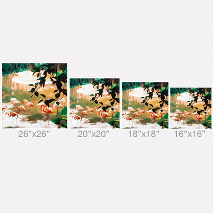 83 Oranges Flamingo Sighting Jungle Nature Outdoor Throw Pillow