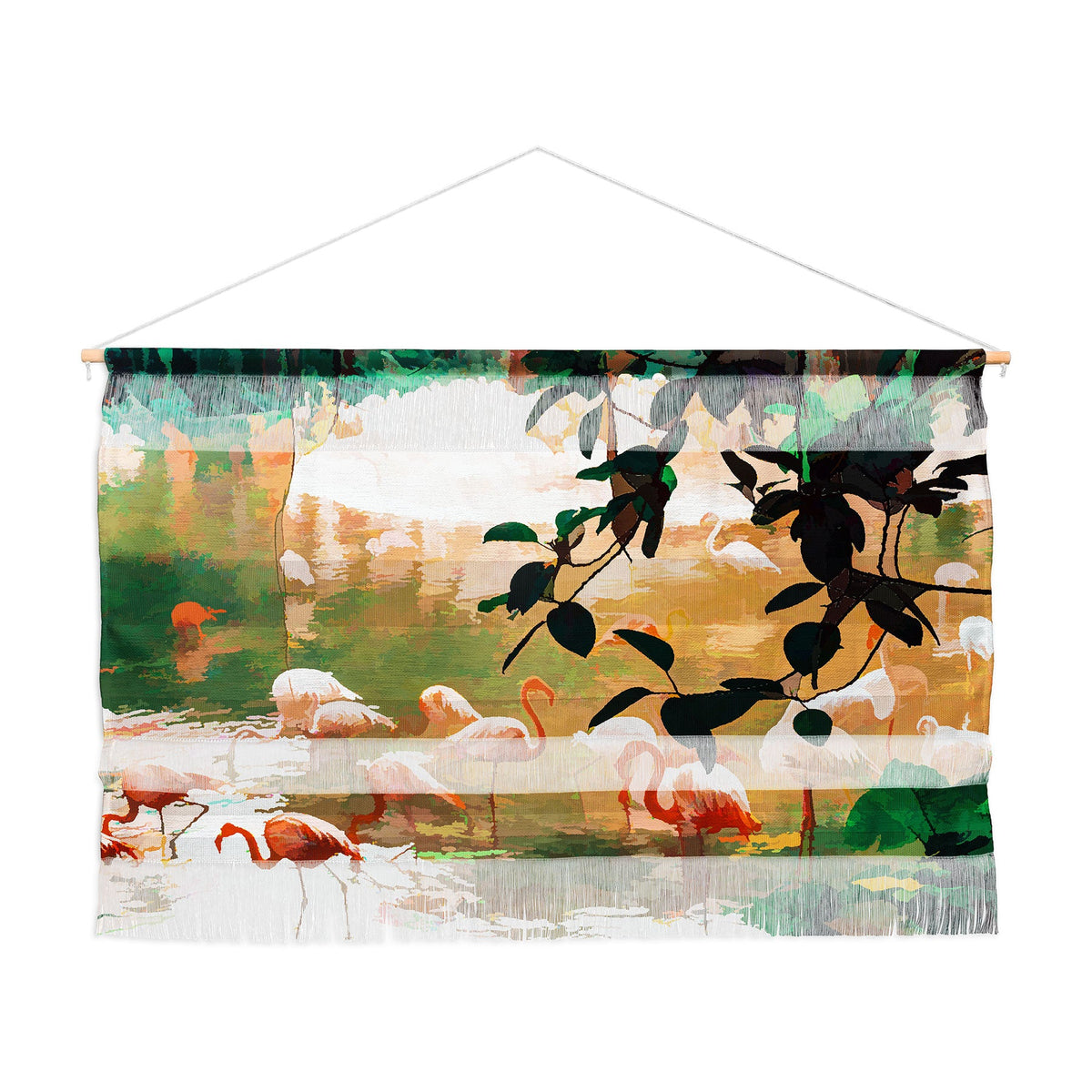 83 Oranges Flamingo Sighting Jungle Nature Wall Hanging Landscape