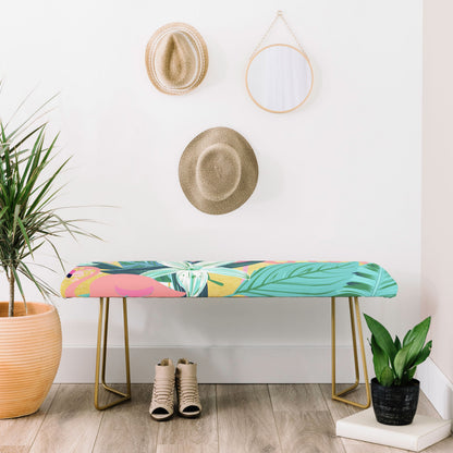 83 Oranges Flamingo Tropical Bench