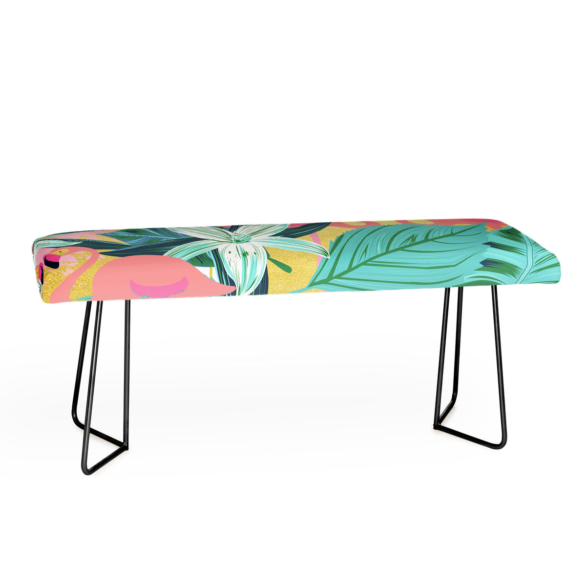 83 Oranges Flamingo Tropical Bench