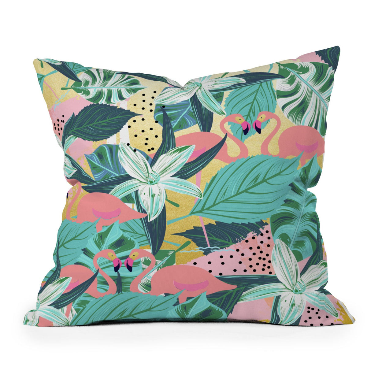 83 Oranges Flamingo Tropical Throw Pillow