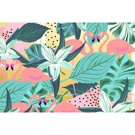 83 Oranges Flamingo Tropical Wall Mural