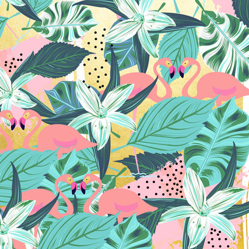 83 Oranges Flamingo Tropical Wall Mural