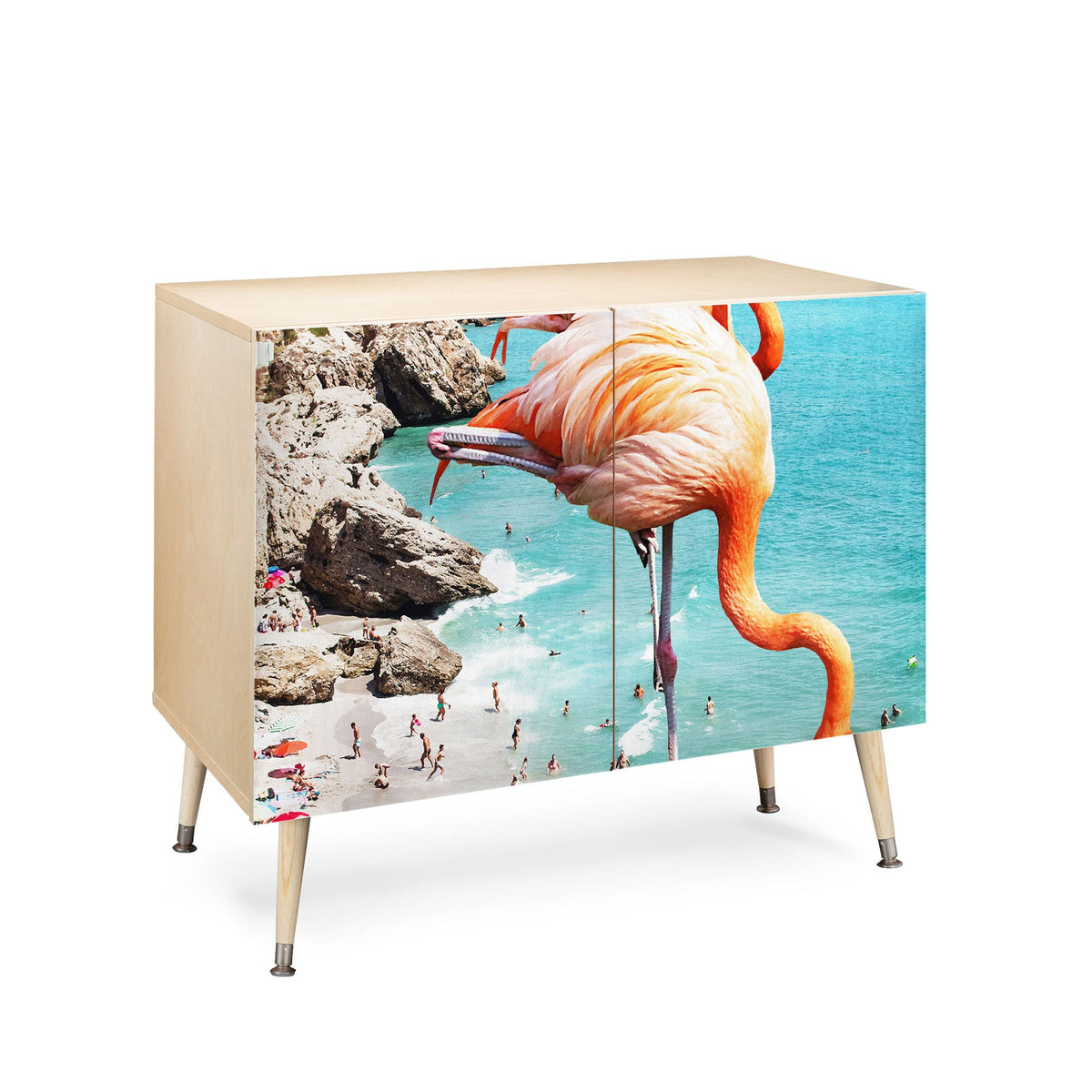 83 Oranges Flamingos on the Beach Wildlife Credenza