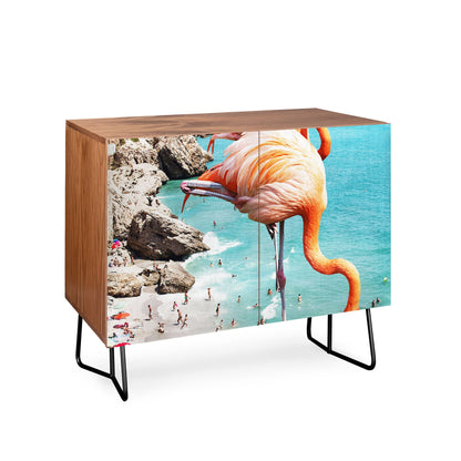 83 Oranges Flamingos on the Beach Wildlife Credenza
