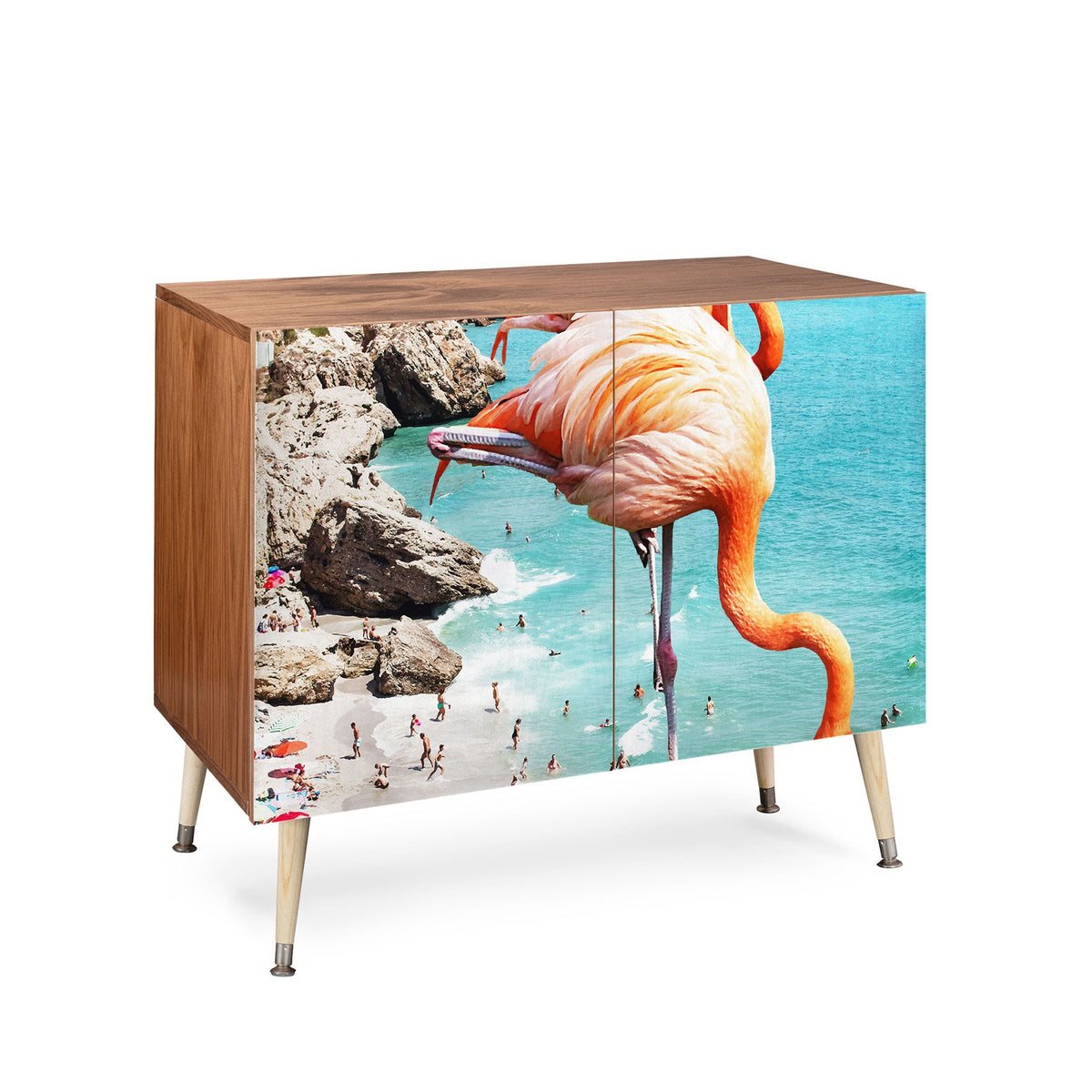 83 Oranges Flamingos on the Beach Wildlife Credenza