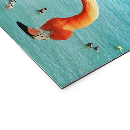 83 Oranges Flamingos on the Beach Wildlife Welcome Mat