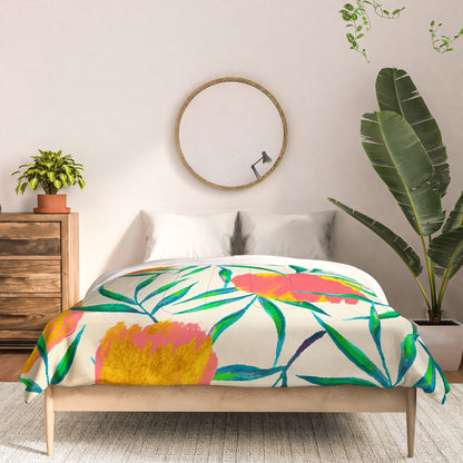 83 Oranges Floral Blush Gold Comforter
