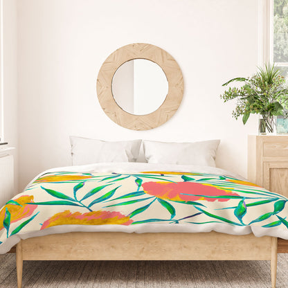 83 Oranges Floral Blush Gold Duvet Cover