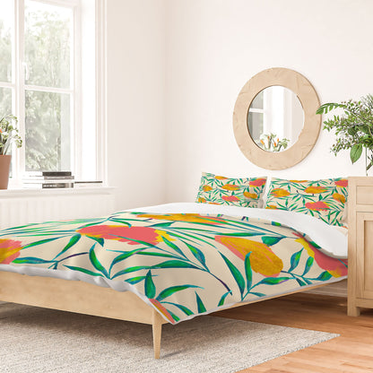 83 Oranges Floral Blush Gold Duvet Cover