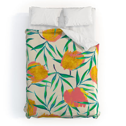 83 Oranges Floral Blush Gold Duvet Cover